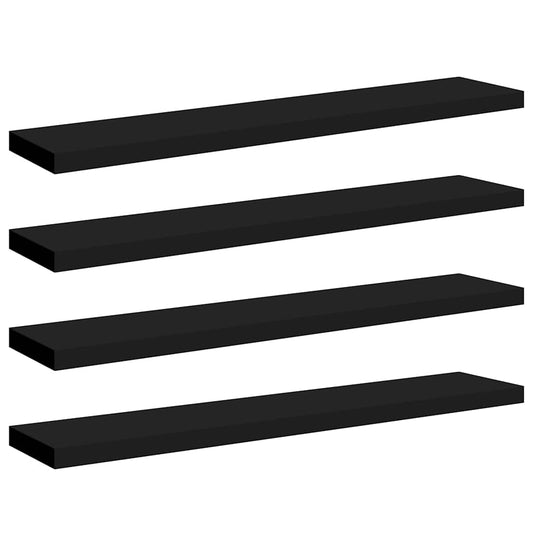 323843 vidaXL Floating Wall Shelves 4 pcs Black 120x23,5x3,8 cm MDF 323843 vidaXL Floating Wall Shelves 4 pcs Black 120x23,5x3,8 cm MDF