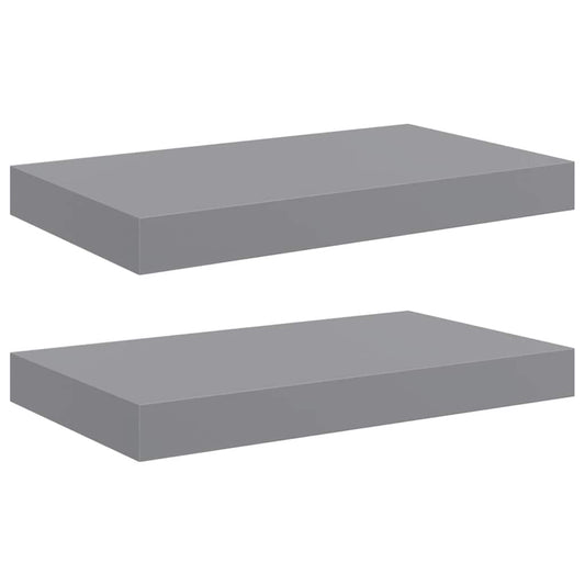 Floating Wall Shelves 2 pcs Grey 40x23.5x3.8 cm MDF Floating Wall Shelves 2 pcs Grey 40x23.5x3.8 cm MDF