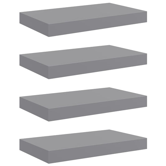 Floating Wall Shelves 4 pcs Grey 40x23x3.8 cm MDF Floating Wall Shelves 4 pcs Grey 40x23x3.8 cm MDF
