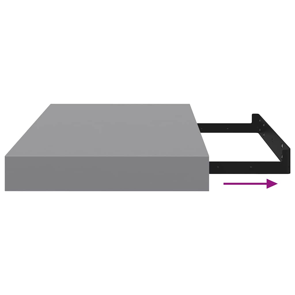 Floating Wall Shelves 4 pcs Grey 40x23x3.8 cm MDF