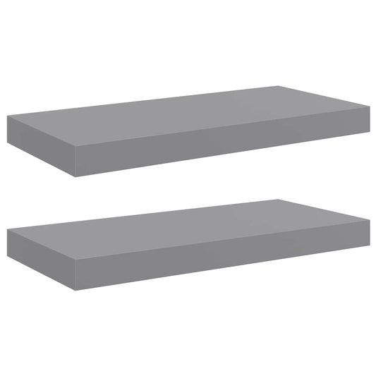 Floating Wall Shelves 2 pcs Grey 50x23.5x3.8 cm MDF Floating Wall Shelves 2 pcs Grey 50x23.5x3.8 cm MDF