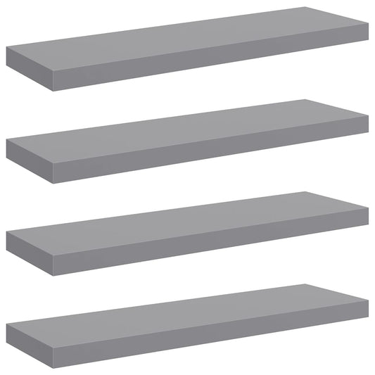 323858 vidaXL Floating Wall Shelves 4 pcs Grey 80x23,5x3,8 cm MDF 323858 vidaXL Floating Wall Shelves 4 pcs Grey 80x23,5x3,8 cm MDF