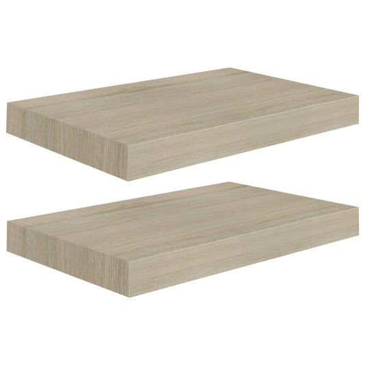 Wall Shelf | Set of 2 | Oak | Honeycomb MDF, Metal | 40x23x3.8 cm Wall Shelf | Set of 2 | Oak | Honeycomb MDF, Metal | 40x23x3.8 cm