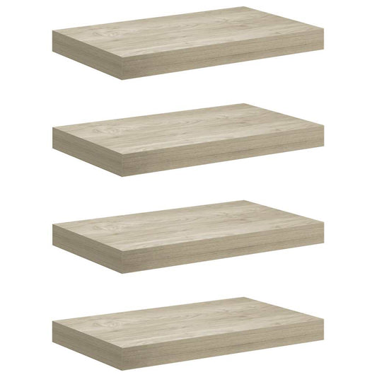 Floating Wall Shelves 4 pcs Oak 40x23.5x3.8 cm MDF Floating Wall Shelves 4 pcs Oak 40x23.5x3.8 cm MDF
