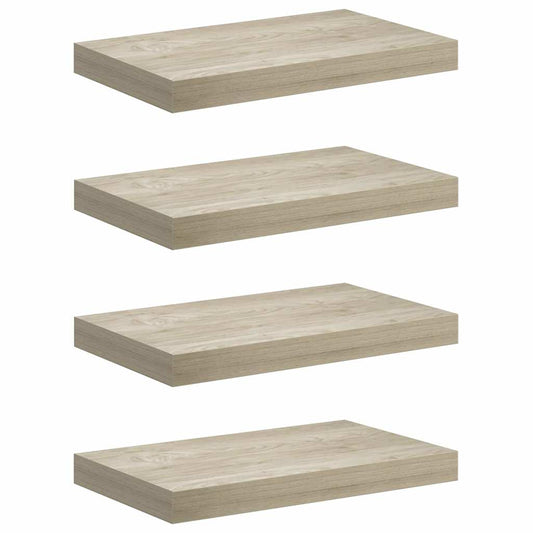 Floating Wall Shelves 4 pcs Oak 40x23x3.8 cm MDF Floating Wall Shelves 4 pcs Oak 40x23x3.8 cm MDF