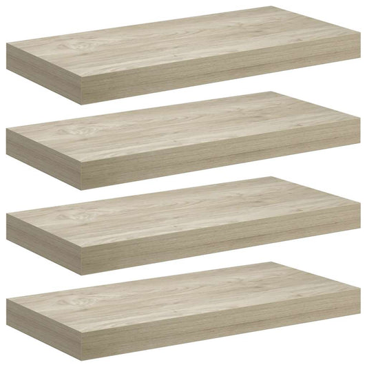 Floating Wall Shelves 4 pcs Oak 50x23x3.8 cm MDF Floating Wall Shelves 4 pcs Oak 50x23x3.8 cm MDF
