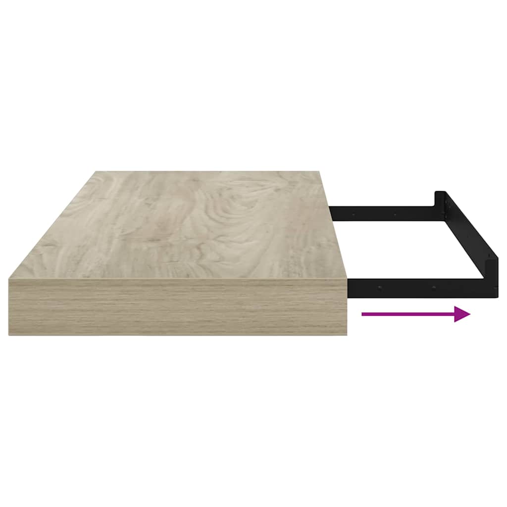 Floating Wall Shelves 4 pcs Oak 50x23x3.8 cm MDF