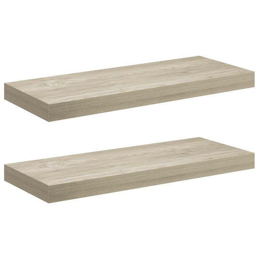 Floating Wall Shelves 2 pcs Oak 60x23.5x3.8 cm MDF Floating Wall Shelves 2 pcs Oak 60x23.5x3.8 cm MDF