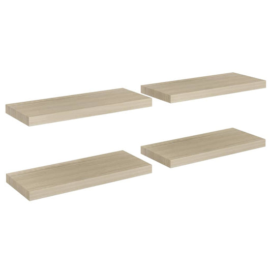 Floating Wall Shelves 4 pcs Oak 60x23.5x3.8 cm MDF Floating Wall Shelves 4 pcs Oak 60x23.5x3.8 cm MDF