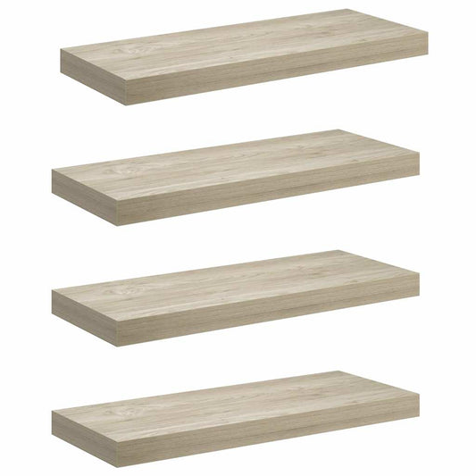 Floating Wall Shelves 4 pcs Oak 60x23.5x3.8 cm MDF Floating Wall Shelves 4 pcs Oak 60x23.5x3.8 cm MDF