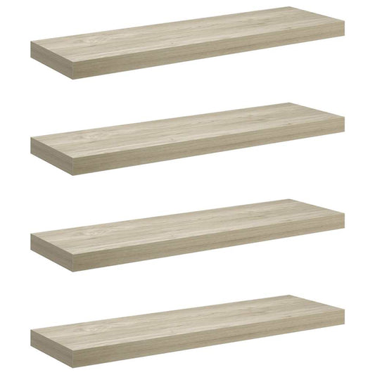 Floating Wall Shelves 4 pcs Oak 80x23.5x3.8 cm MDF Floating Wall Shelves 4 pcs Oak 80x23.5x3.8 cm MDF