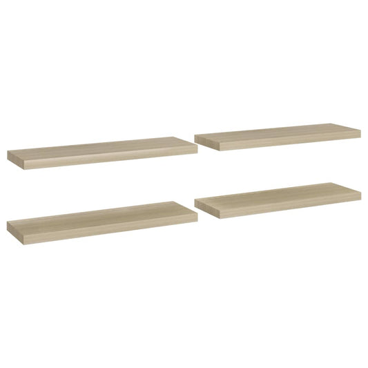Floating Wall Shelves 4 pcs Oak 80x23.5x3.8 cm MDF Floating Wall Shelves 4 pcs Oak 80x23.5x3.8 cm MDF