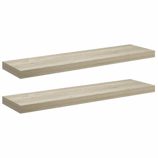 Floating Wall Shelves 2 pcs Oak 90x23.5x3.8 cm MDF Floating Wall Shelves 2 pcs Oak 90x23.5x3.8 cm MDF