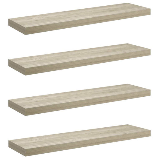 Floating Wall Shelves 4 pcs Oak 90x23.5x3.8 cm MDF Floating Wall Shelves 4 pcs Oak 90x23.5x3.8 cm MDF