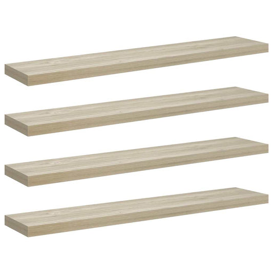 Floating Wall Shelves 4 pcs Oak 120x23.5x3.8 cm MDF Floating Wall Shelves 4 pcs Oak 120x23.5x3.8 cm MDF