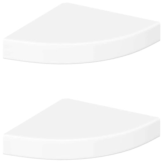Floating Corner Shelves 2 pcs High Gloss White 25x25x3.8 cm MDF Floating Corner Shelves 2 pcs High Gloss White 25x25x3.8 cm MDF