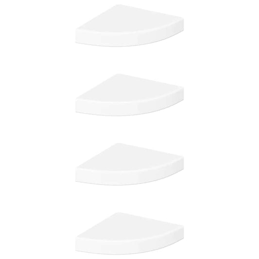 Floating Corner Shelves 4 pcs High Gloss White 25x25x3.8 cm MDF Floating Corner Shelves 4 pcs High Gloss White 25x25x3.8 cm MDF
