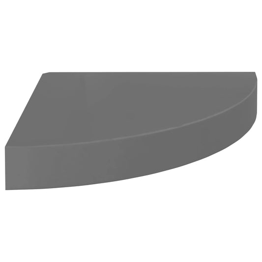 Floating Corner Shelf High Gloss Grey 25x25x3.8 cm MDF Floating Corner Shelf High Gloss Grey 25x25x3.8 cm MDF