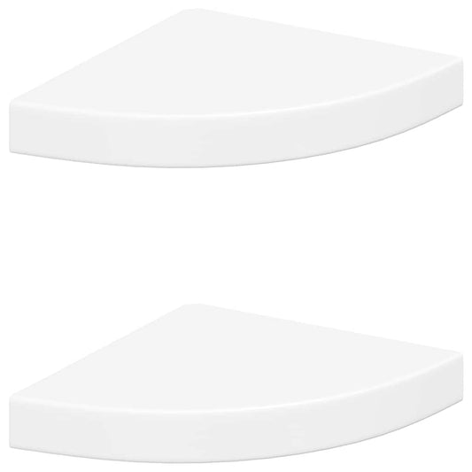 Floating Corner Shelves 2 pcs White 25x25x3.8 cm MDF Floating Corner Shelves 2 pcs White 25x25x3.8 cm MDF