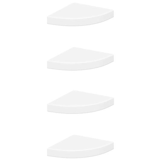 Floating Corner Shelves 4 pcs White 25x25x3.8 cm MDF Floating Corner Shelves 4 pcs White 25x25x3.8 cm MDF