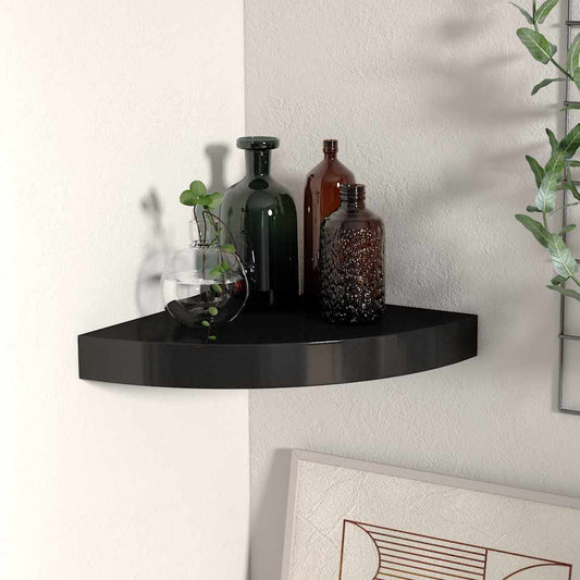 Floating Corner Shelf Black 25x25x3.8 cm MDF Floating Corner Shelf Black 25x25x3.8 cm MDF