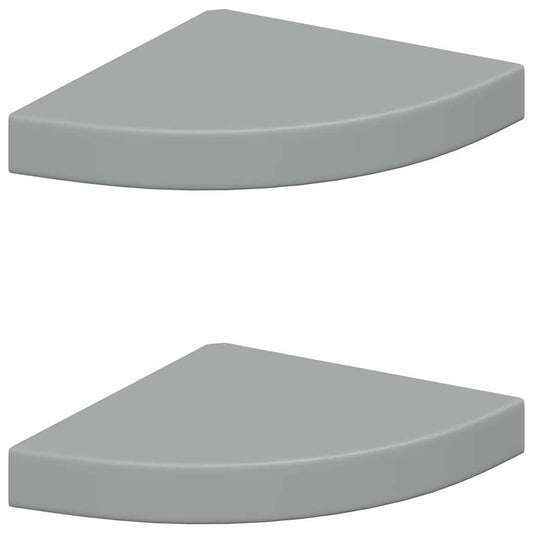 Corner Shelf | Set of 2 | Grey | Honeycomb MDF, metal | 25x25 cm Corner Shelf | Set of 2 | Grey | Honeycomb MDF, metal | 25x25 cm