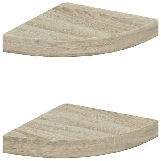 Floating Corner Shelves 2 pcs Oak 25x25x3.8 cm MDF Floating Corner Shelves 2 pcs Oak 25x25x3.8 cm MDF