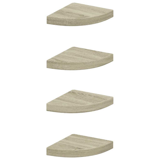 Floating Corner Shelves 4 pcs Oak 25x25x3.8 cm MDF Floating Corner Shelves 4 pcs Oak 25x25x3.8 cm MDF