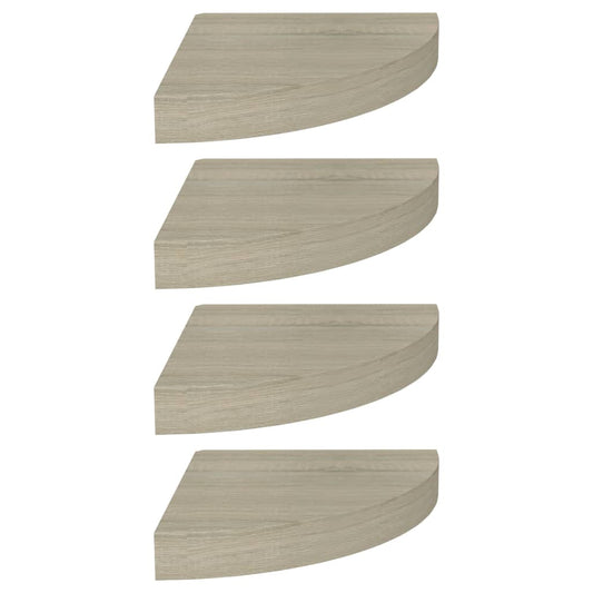 Floating Corner Shelves 4 pcs Oak 25x25x3.8 cm MDF Floating Corner Shelves 4 pcs Oak 25x25x3.8 cm MDF