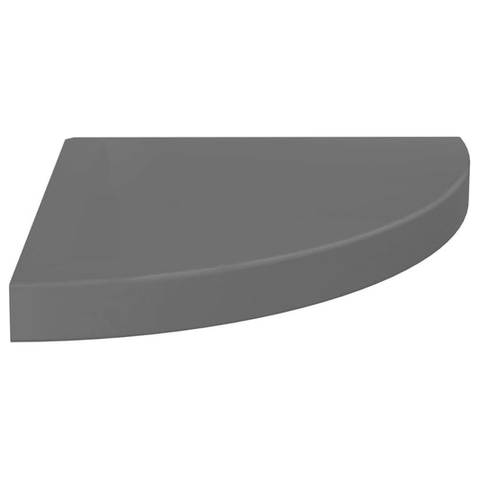 Floating Corner Shelf High Gloss Grey 35x35x3.8 cm MDF Floating Corner Shelf High Gloss Grey 35x35x3.8 cm MDF