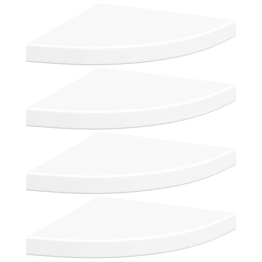 Floating Corner Shelves 4 pcs White 35x35x3.8 cm MDF Floating Corner Shelves 4 pcs White 35x35x3.8 cm MDF