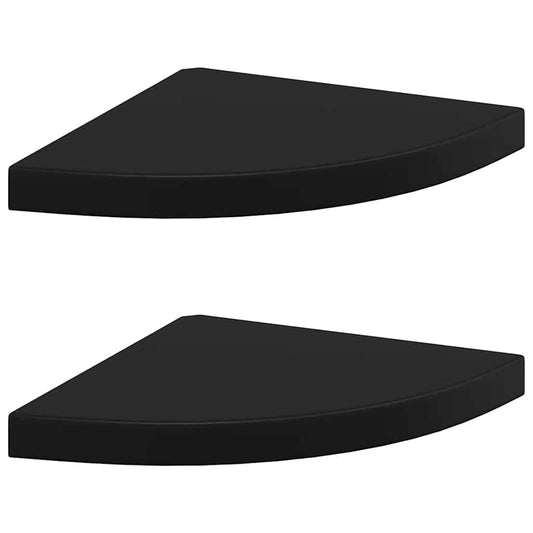 Floating Corner Shelves 2 pcs Black 35x35x3.8 cm MDF Floating Corner Shelves 2 pcs Black 35x35x3.8 cm MDF