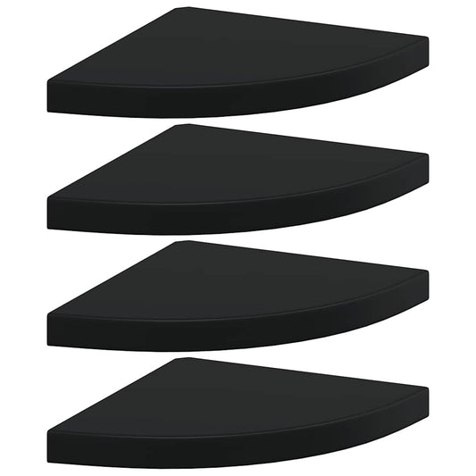 Floating Corner Shelves 4 pcs Black 35x35x3.8 cm MDF Floating Corner Shelves 4 pcs Black 35x35x3.8 cm MDF