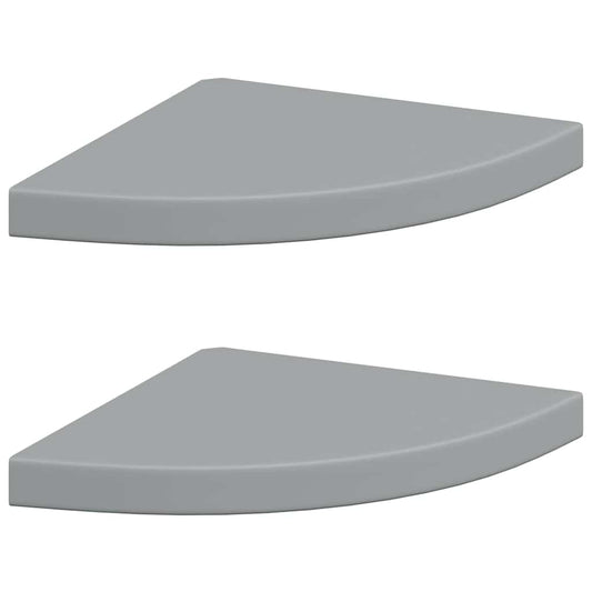 Floating Corner Shelves 2 pcs Grey 35x35x3.8 cm MDF Floating Corner Shelves 2 pcs Grey 35x35x3.8 cm MDF