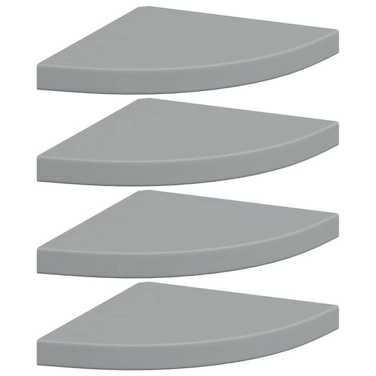 323924 vidaXL Floating Corner Shelves 4 pcs Grey 35x35x3,8 cm MDF 323924 vidaXL Floating Corner Shelves 4 pcs Grey 35x35x3,8 cm MDF