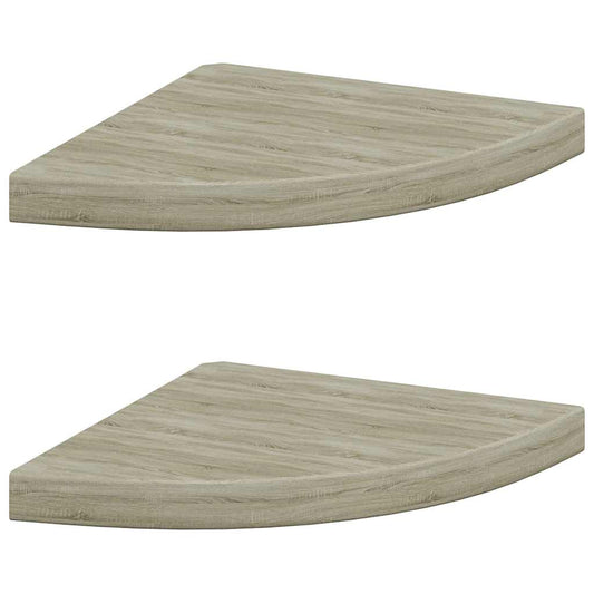 Corner Shelf | Set of 2 | Oak | Honeycomb MDF, metal | 35x35 cm Corner Shelf | Set of 2 | Oak | Honeycomb MDF, metal | 35x35 cm