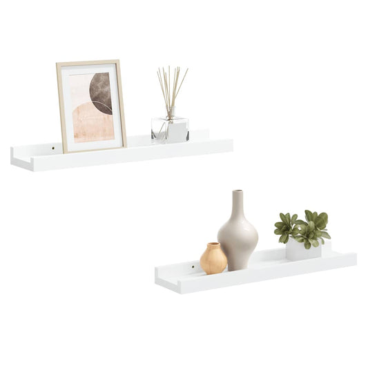 Picture Frame Ledge Shelves 2 pcs White 40x9x3 cm MDF Picture Frame Ledge Shelves 2 pcs White 40x9x3 cm MDF
