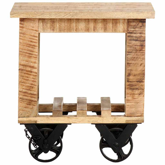 320936 vidaXL Side Table with Wheels 40x40x42 cm Rough Mango Wood 320936 vidaXL Side Table with Wheels 40x40x42 cm Rough Mango Wood