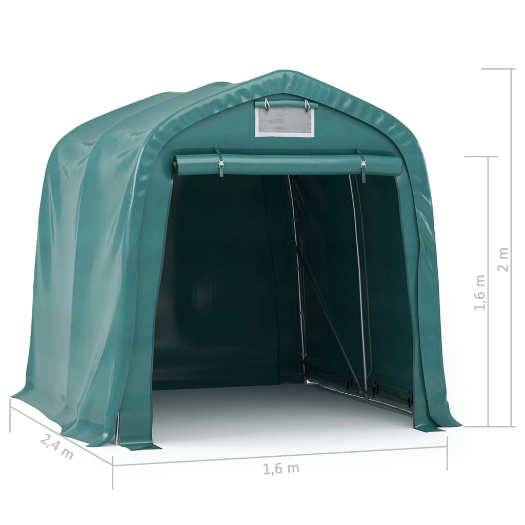 Garage Tent PVC 1,6x2,4 m Green
