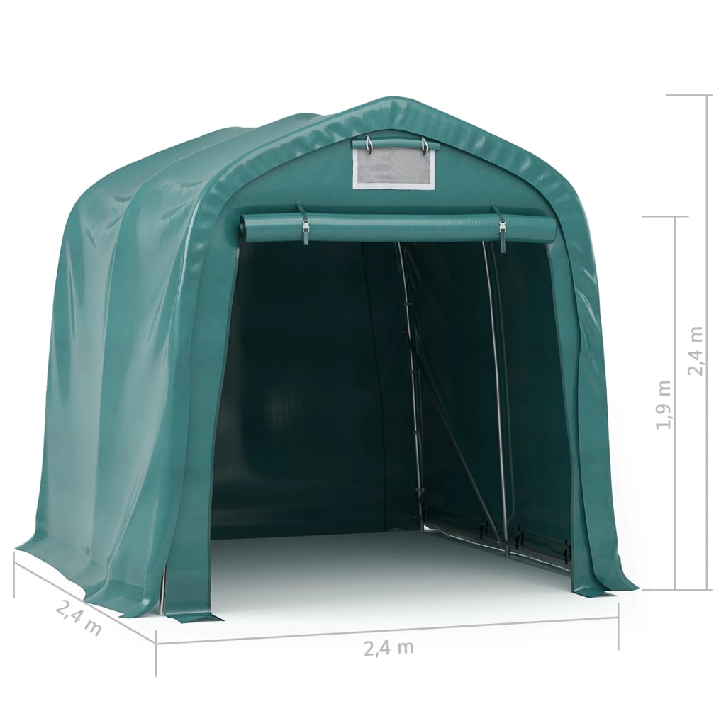 Garage Tent PVC 2,4x2,4 m Green