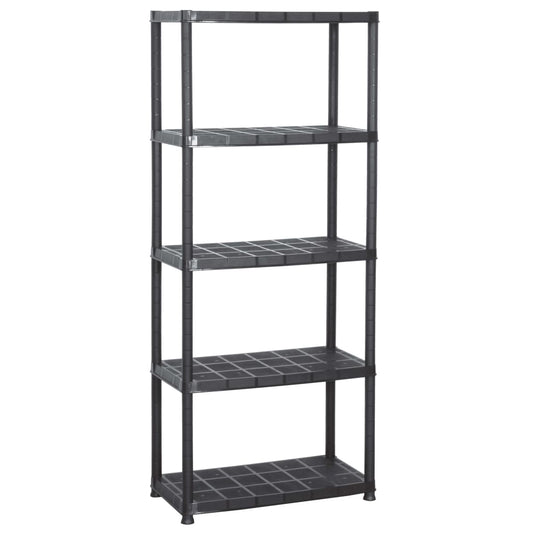 Storage Shelf 5-Tier Black 71x38x170 cm Plastic Storage Shelf 5-Tier Black 71x38x170 cm Plastic
