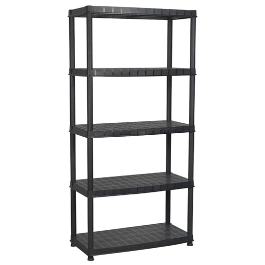 147685 vidaXL Storage Shelf 5-Tier Black 85x40x185 cm Plastic 147685 vidaXL Storage Shelf 5-Tier Black 85x40x185 cm Plastic