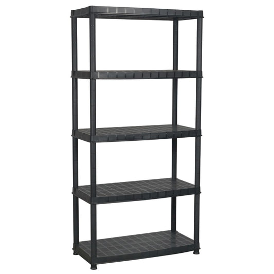 Storage Shelf 5-Tier Black 91.5x45.7x185 cm Plastic Storage Shelf 5-Tier Black 91.5x45.7x185 cm Plastic