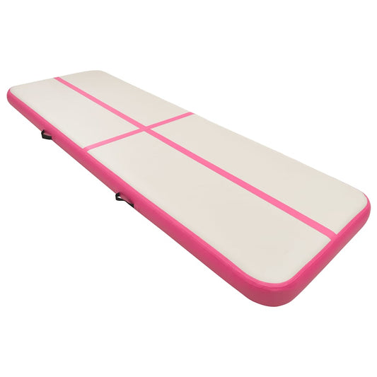 Inflatable Gymnastics Mat with Pump 400x100x15 cm PVC Pink Inflatable Gymnastics Mat with Pump 400x100x15 cm PVC Pink