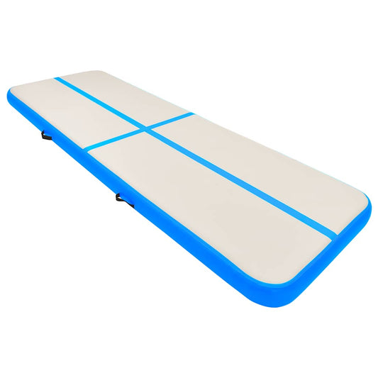 Inflatable Gymnastics Mat with Pump 400x100x15 cm PVC Blue Inflatable Gymnastics Mat with Pump 400x100x15 cm PVC Blue