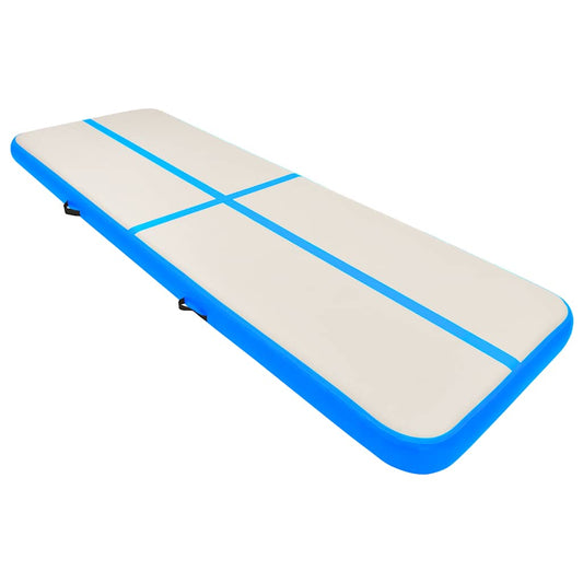 Inflatable Gymnastics Mat with Pump 500x100x15 cm PVC Blue Inflatable Gymnastics Mat with Pump 500x100x15 cm PVC Blue