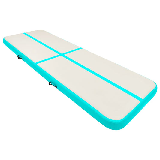 Inflatable Gymnastics Mat with Pump 500x100x15 cm PVC Green Inflatable Gymnastics Mat with Pump 500x100x15 cm PVC Green