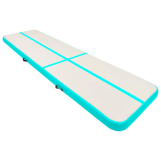 Inflatable Gymnastics Mat with Pump 600x100x15 cm PVC Green Inflatable Gymnastics Mat with Pump 600x100x15 cm PVC Green