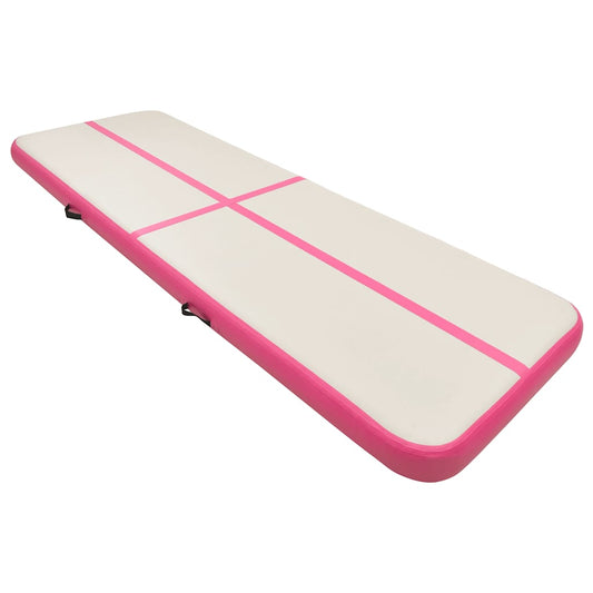 Inflatable Gymnastics Mat with Pump 400x100x20 cm PVC Pink Inflatable Gymnastics Mat with Pump 400x100x20 cm PVC Pink