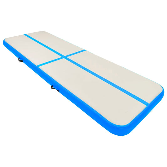 Inflatable Gymnastics Mat with Pump 400x100x20 cm PVC Blue Inflatable Gymnastics Mat with Pump 400x100x20 cm PVC Blue